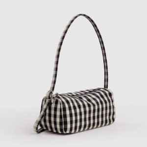 Nylon Loaf Bag: Black and Cream Gingham - Image 1