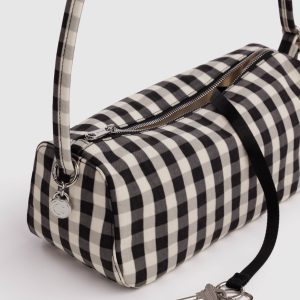 Nylon Loaf Bag: Black and Cream Gingham - Image 2