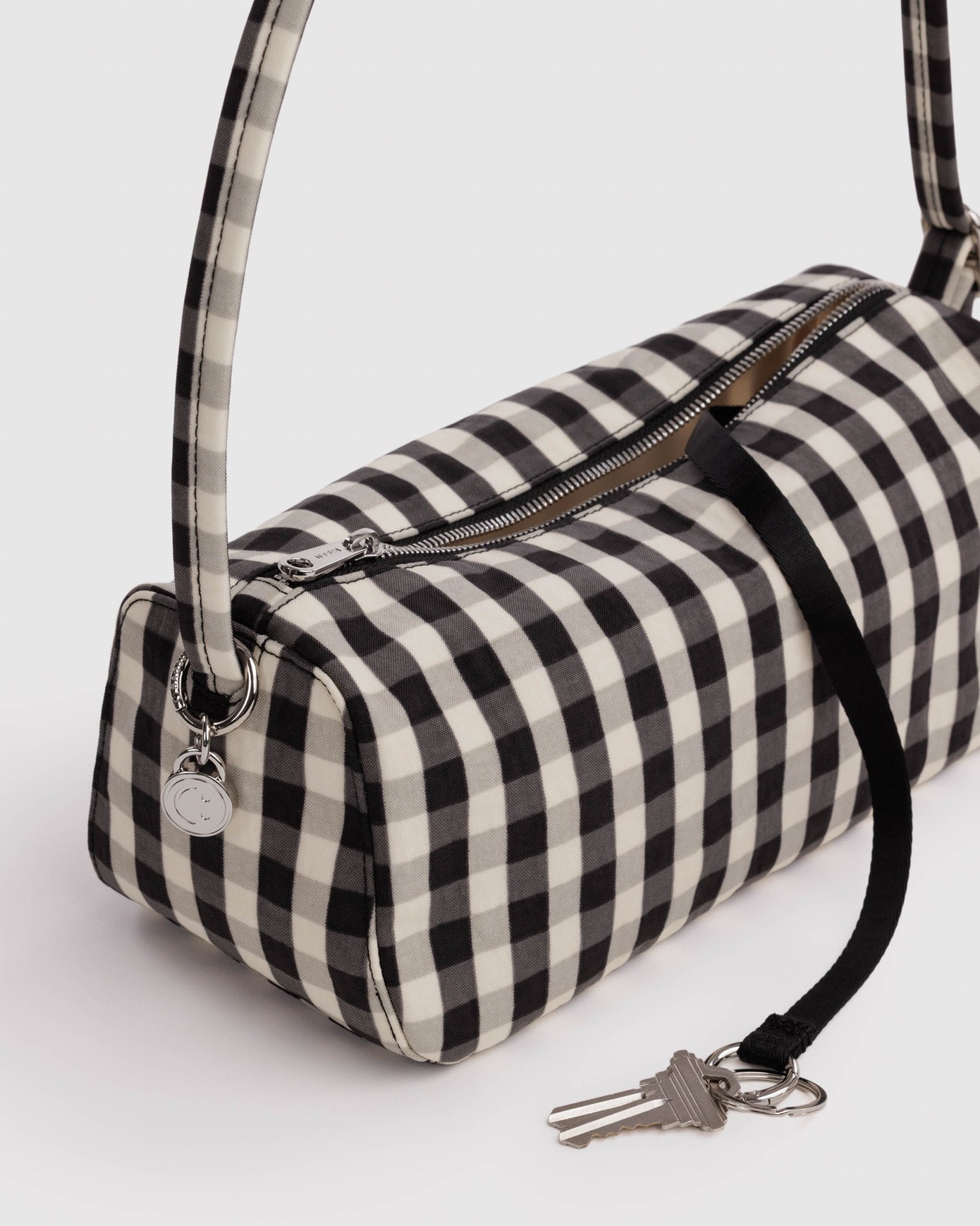 Nylon Loaf Bag: Black and Cream Gingham - Image 2
