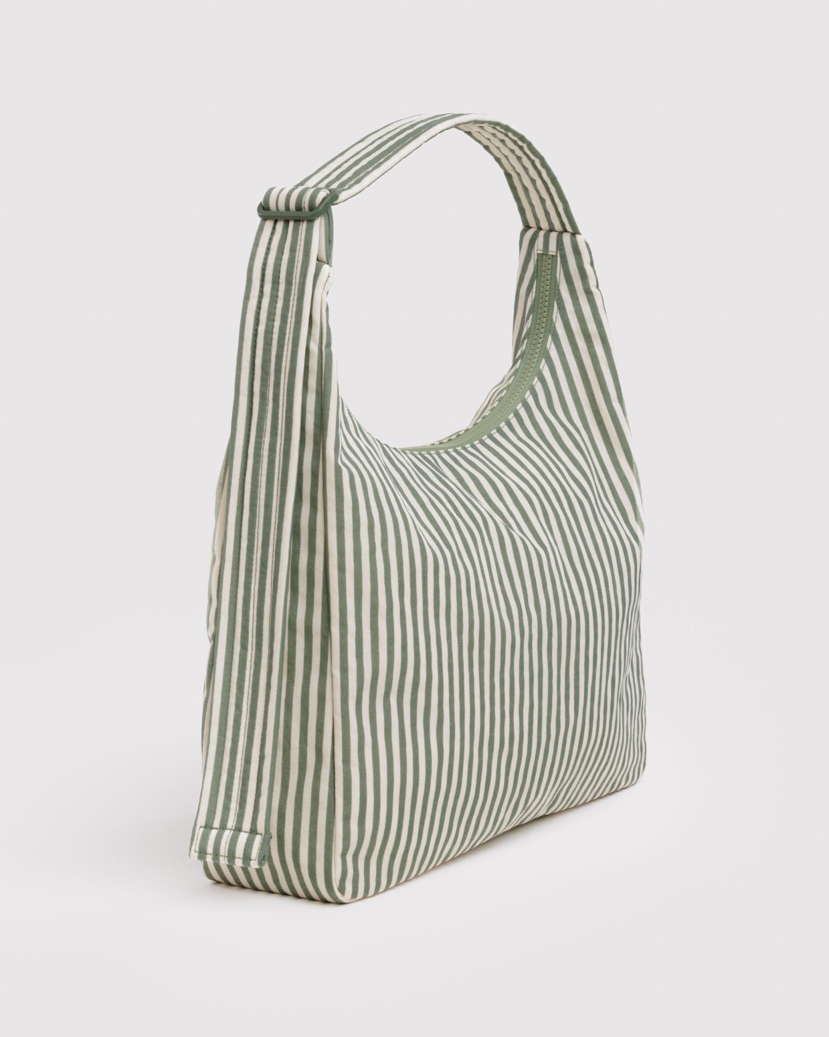 Nylon Shoulder Bag: Sage Stripe - Image 3