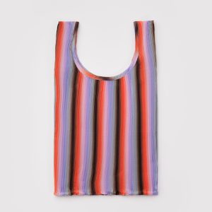 Pleated Baggu: Gradient Stripe Poppy + Lilac - Image 2