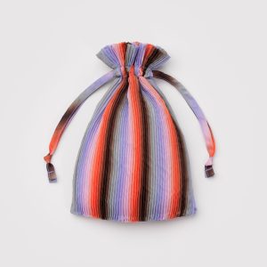 Pleated Baggu: Gradient Stripe Poppy + Lilac - Image 3