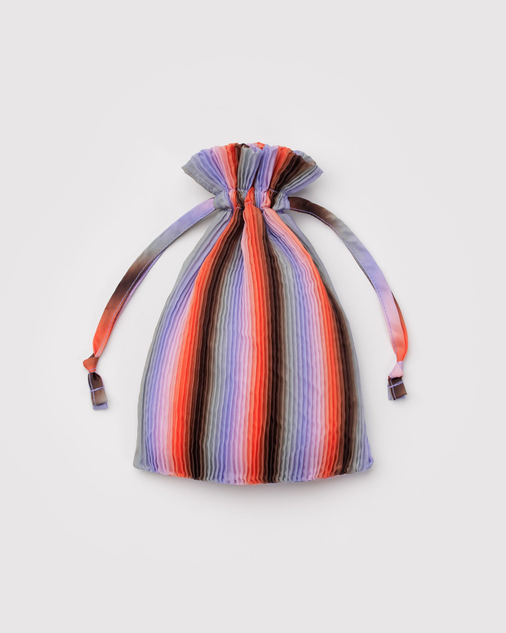 Pleated Baggu: Gradient Stripe Poppy + Lilac - Image 3