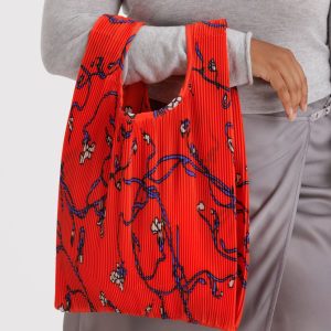 Pleated Baggu: Red Snapdragon - Image 1