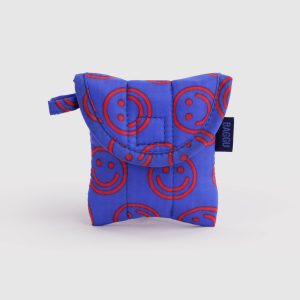 Puffy Ear Bud Case: Mini Cobalt Happy - Image 1