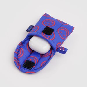Puffy Ear Bud Case: Mini Cobalt Happy - Image 3