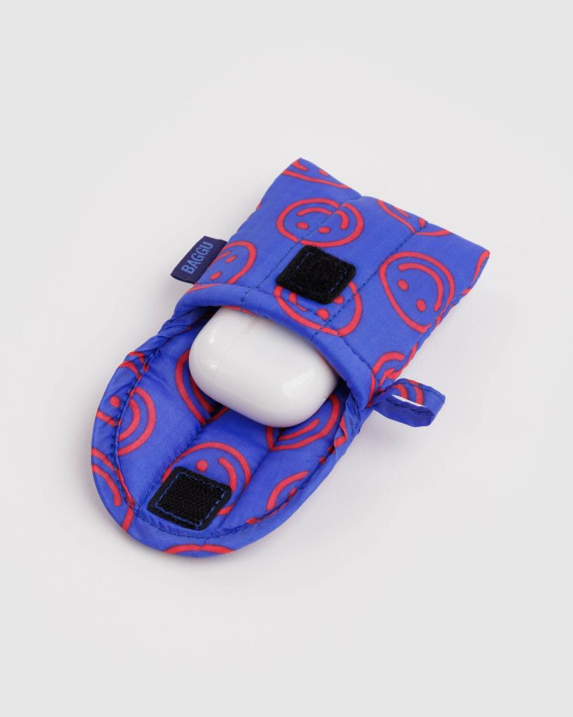 Puffy Ear Bud Case: Mini Cobalt Happy