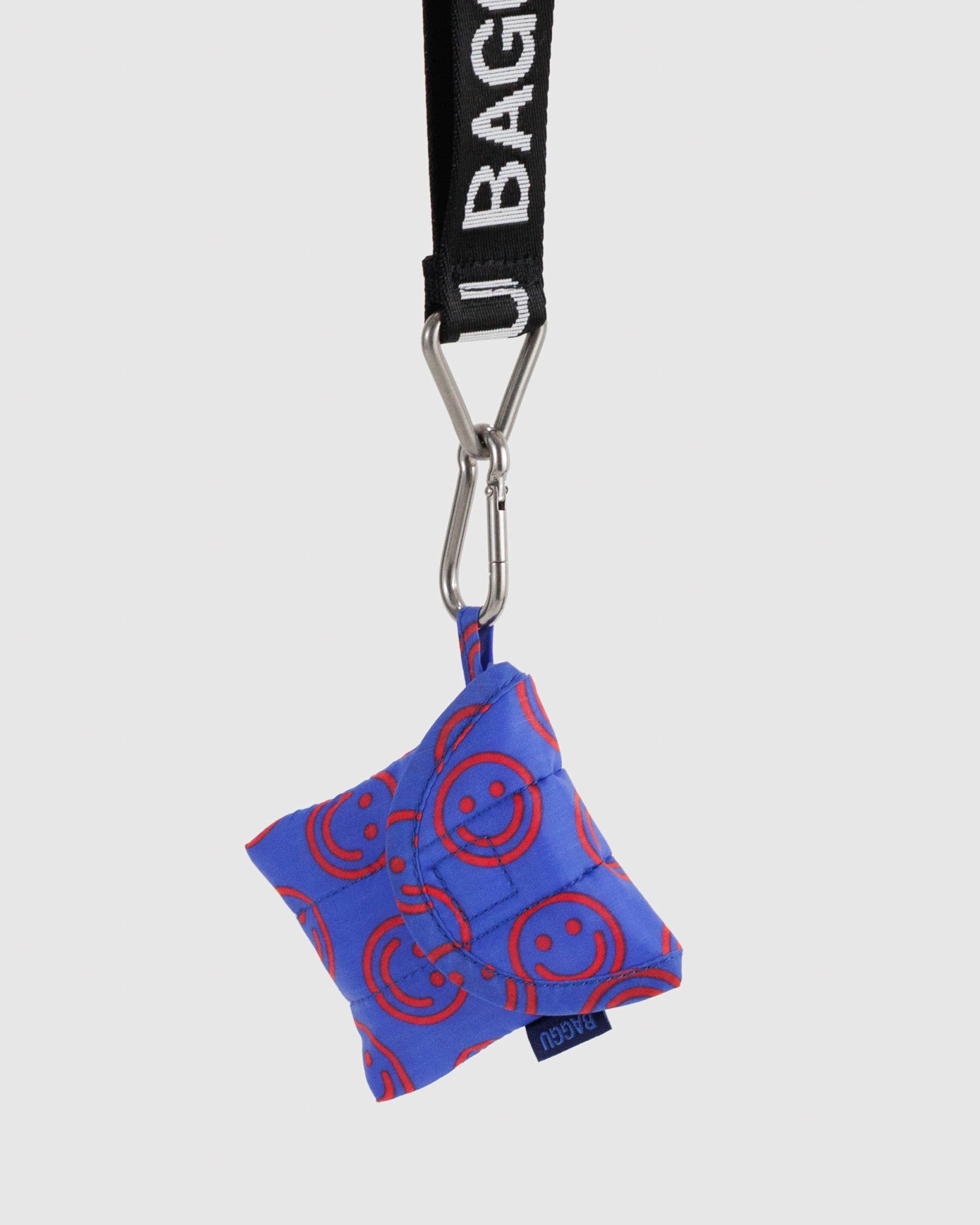 Puffy Ear Bud Case: Mini Cobalt Happy - Image 2