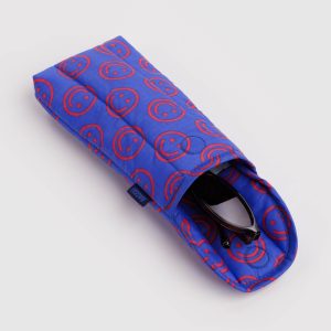 Puffy Glasses Sleeve: Mini Cobalt Happy - Image 2