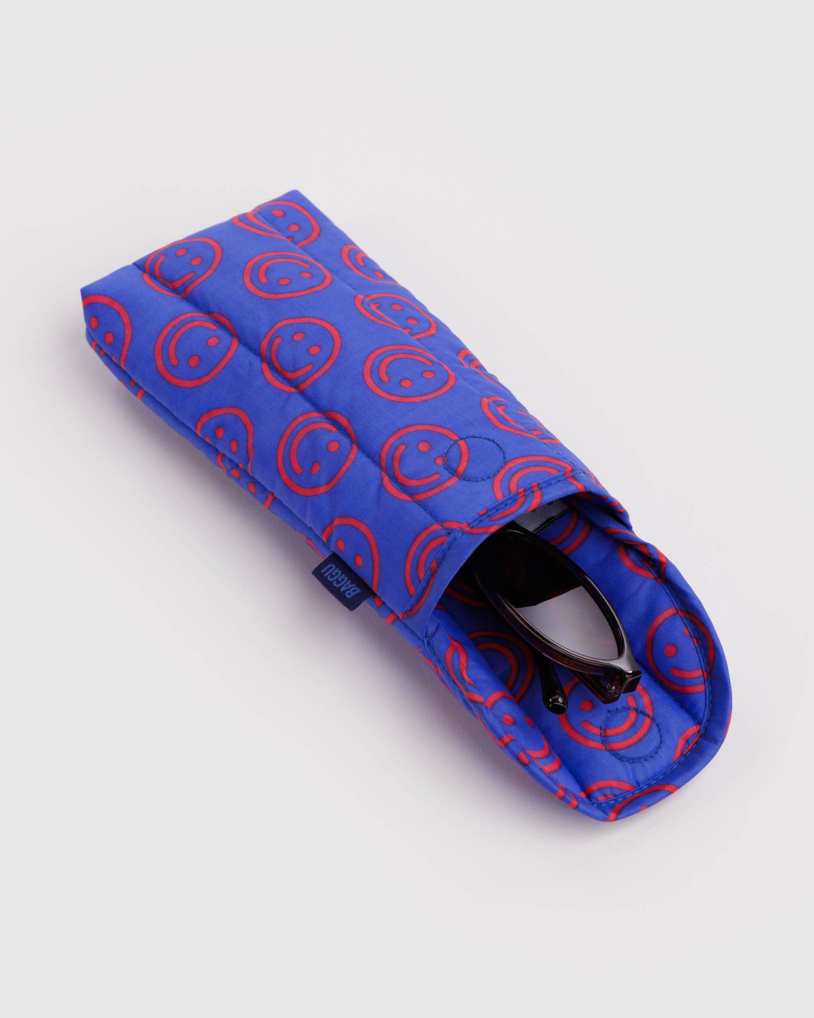Puffy Glasses Sleeve: Mini Cobalt Happy - Image 2