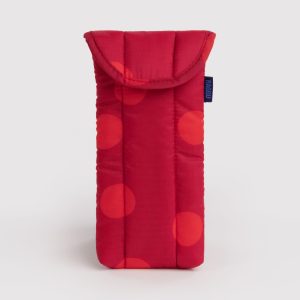 Puffy Glasses Sleeve: Red Polka Dot - Image 1