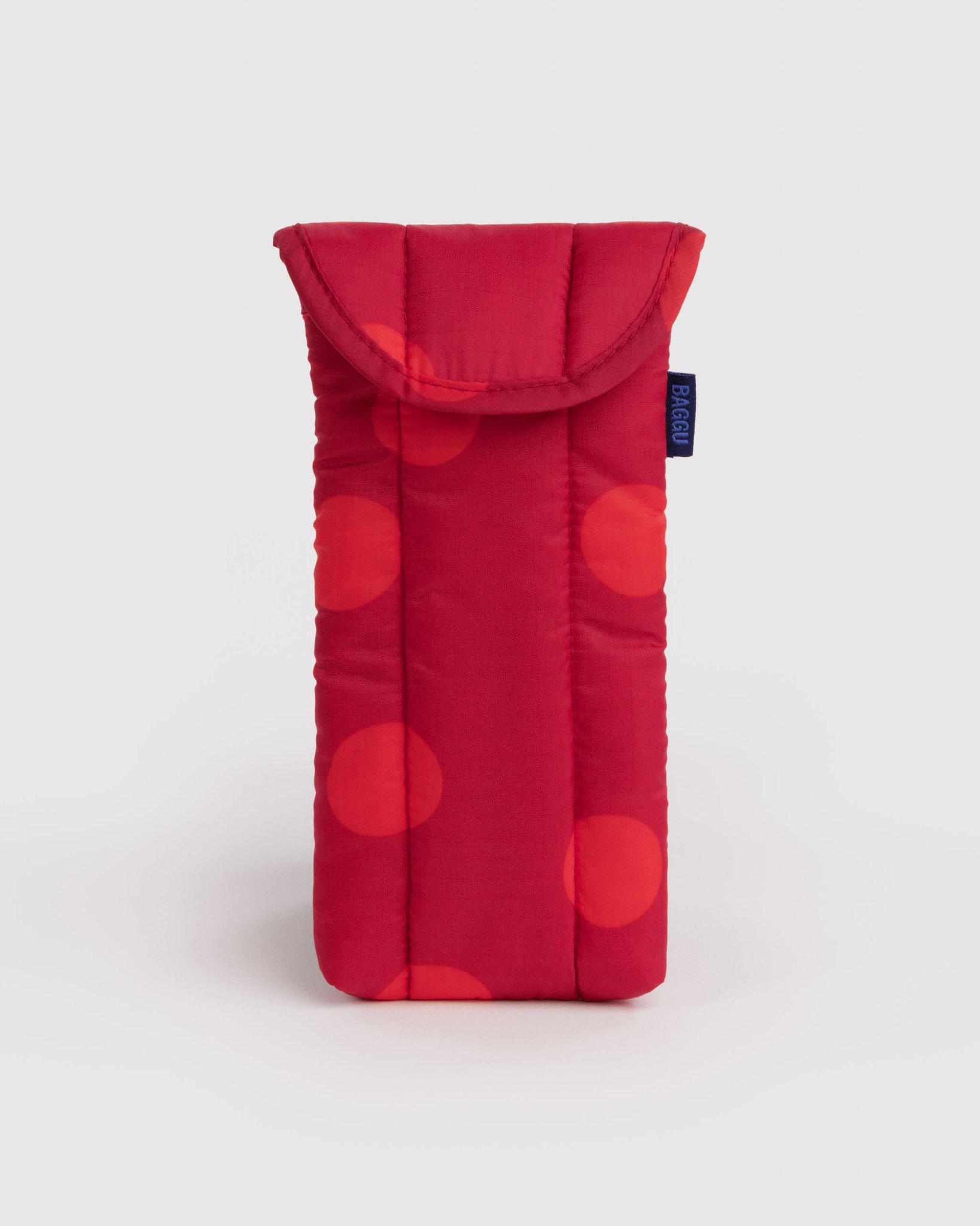 Puffy Glasses Sleeve: Red Polka Dot - Image 1