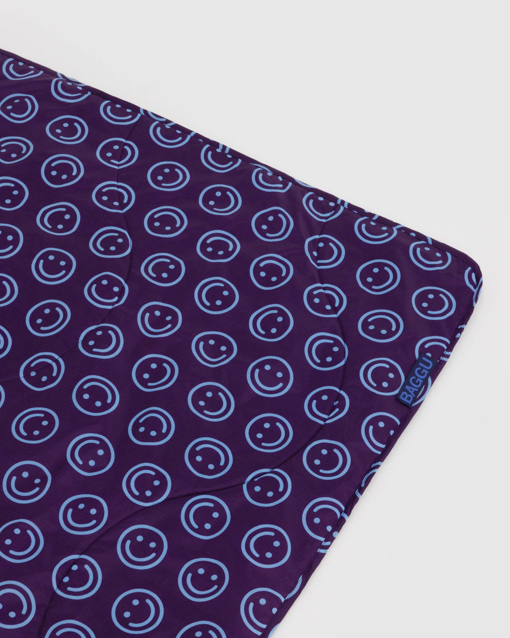 Puffy Picnic Blanket : Indigo Happy - Image 2