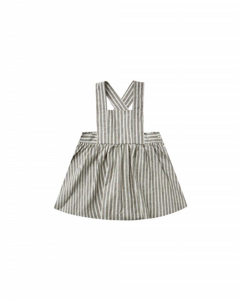 Pinafore Dress in Railroad Stripe
