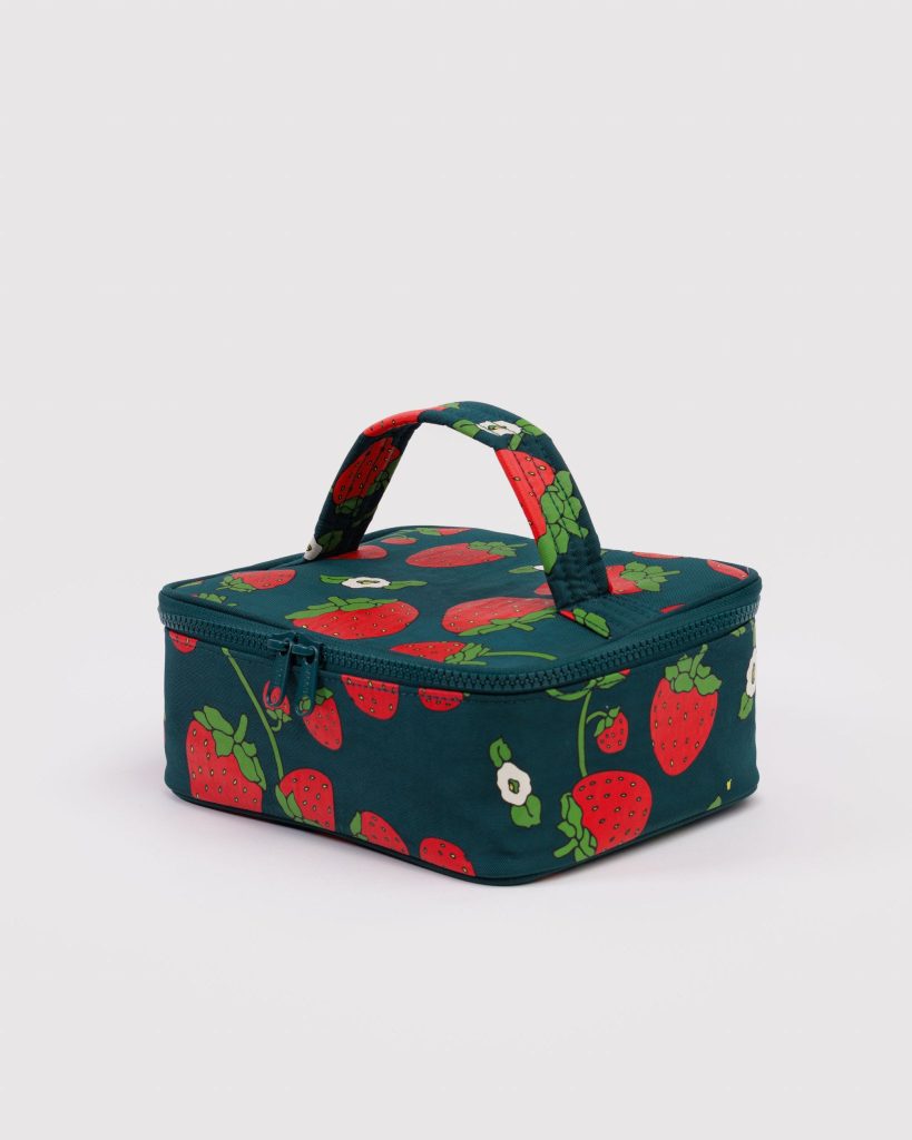 Small Cosmetic Case: Strawberry Blossom