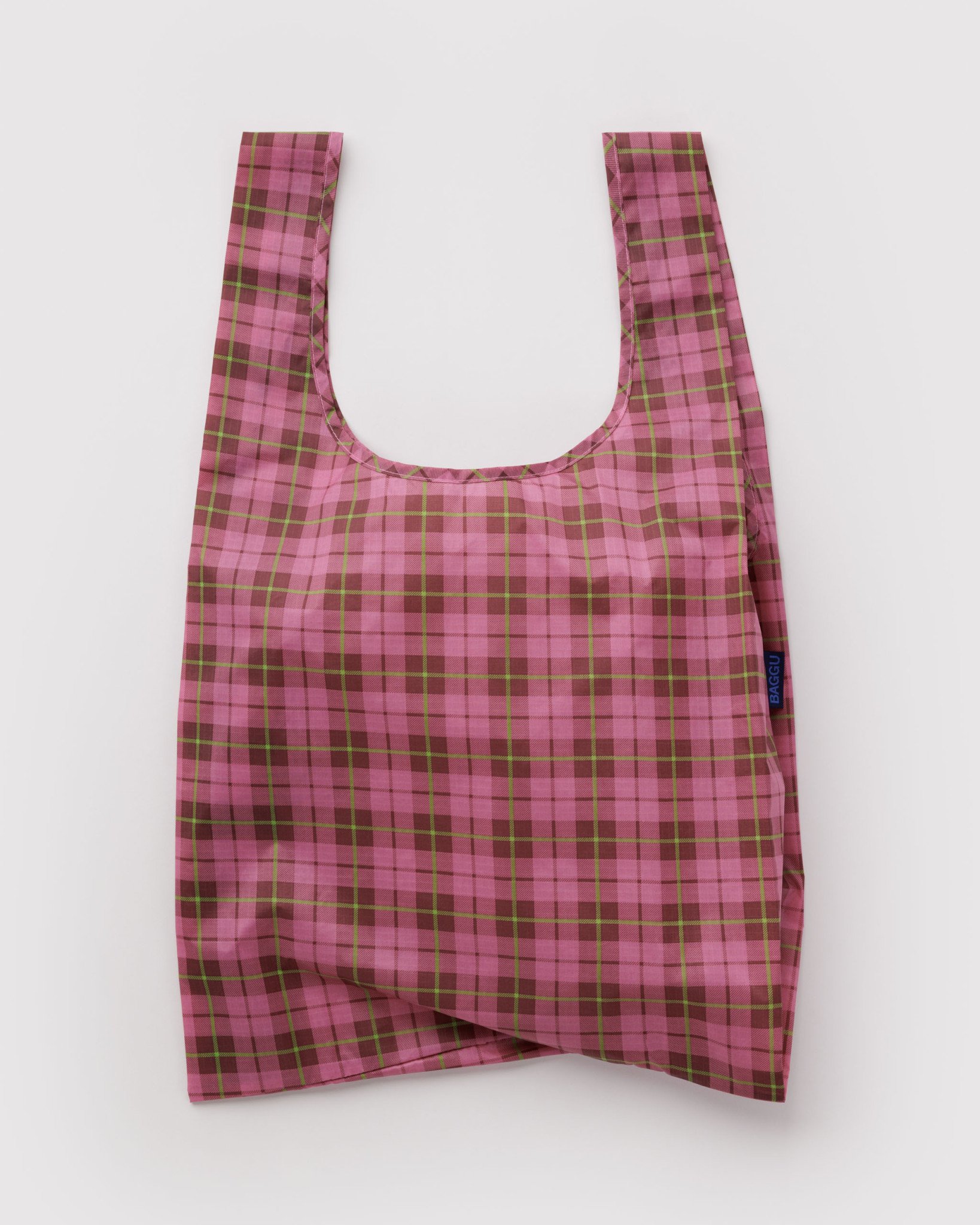 Standard Baggu: Azalea Pink Tartan - Image 1