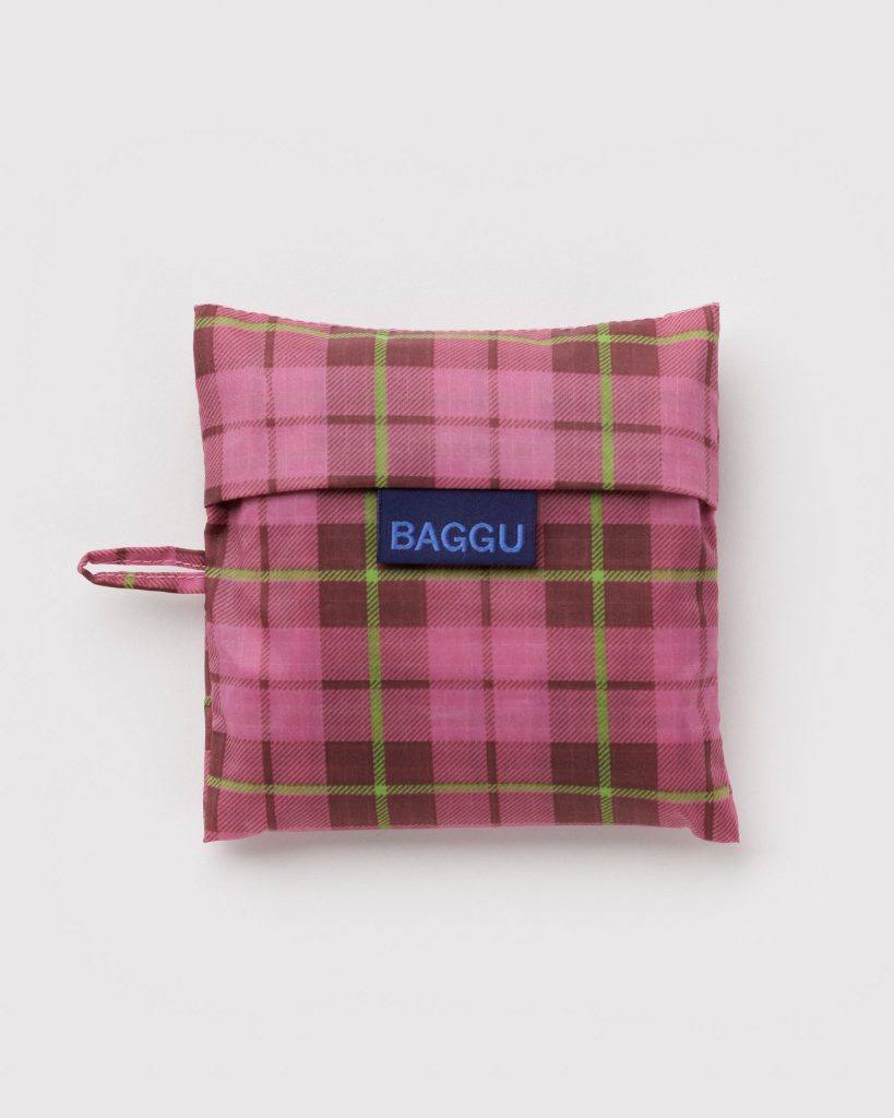 Standard Baggu: Azalea Pink Tartan