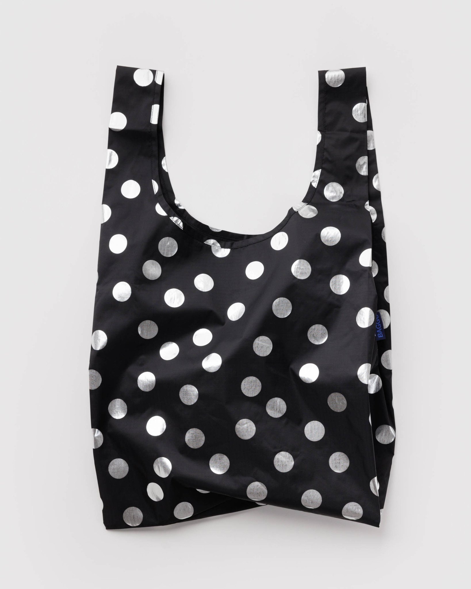 Standard Baggu: Silver Metallic Polka Dot - Image 1