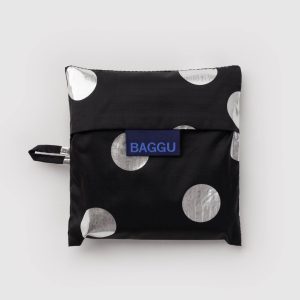 Standard Baggu: Silver Metallic Polka Dot - Image 2