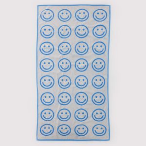 Bath/Beach Towel: Sky Blue Happy - Image 4