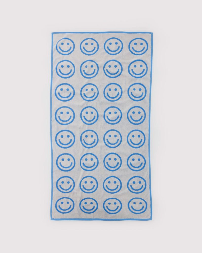 Bath/Beach Towel: Sky Blue Happy