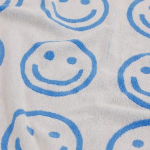 Bath/Beach Towel: Sky Blue Happy - Image 2