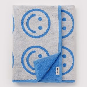 Bath/Beach Towel: Sky Blue Happy - Image 1