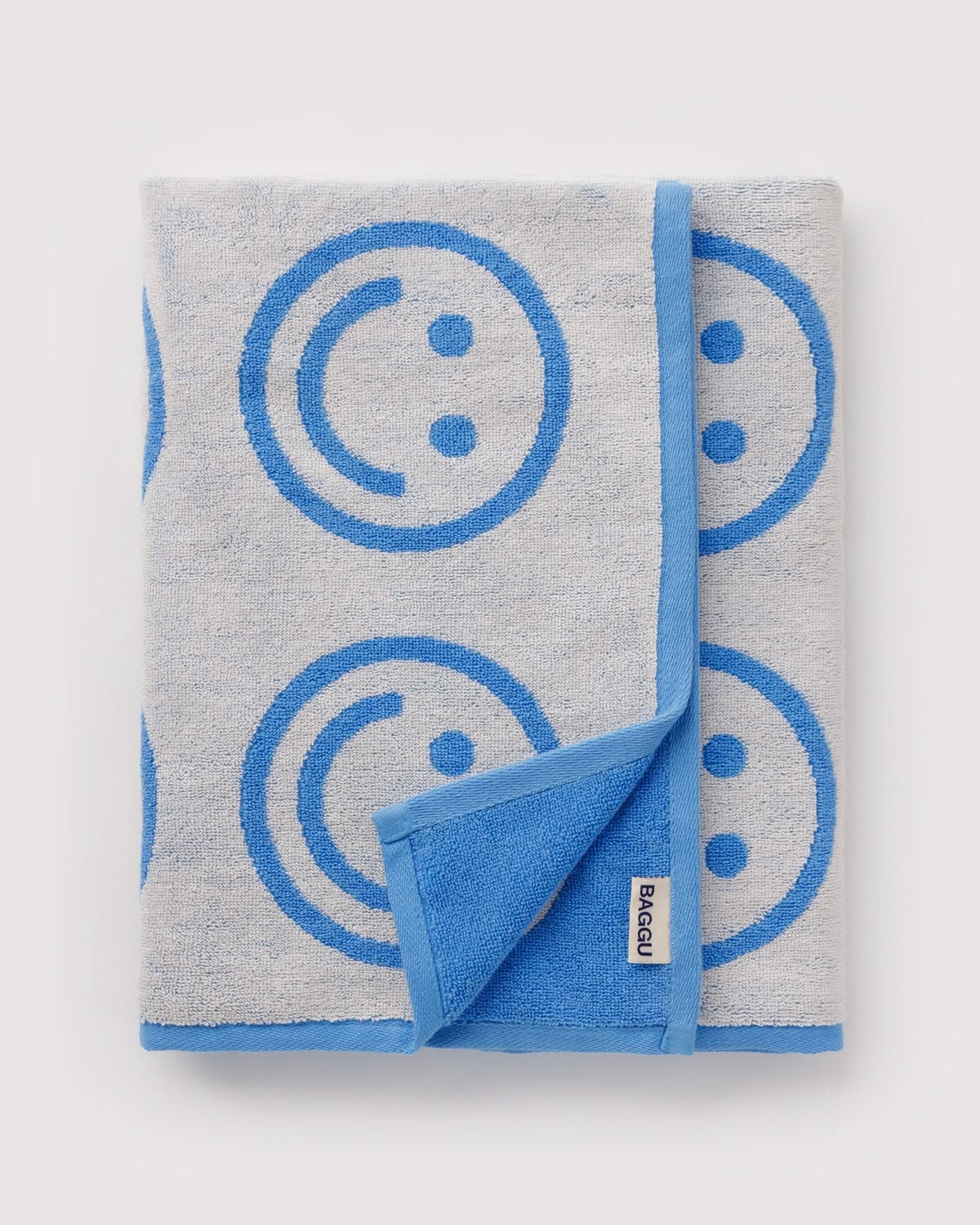 Bath/Beach Towel: Sky Blue Happy - Image 1