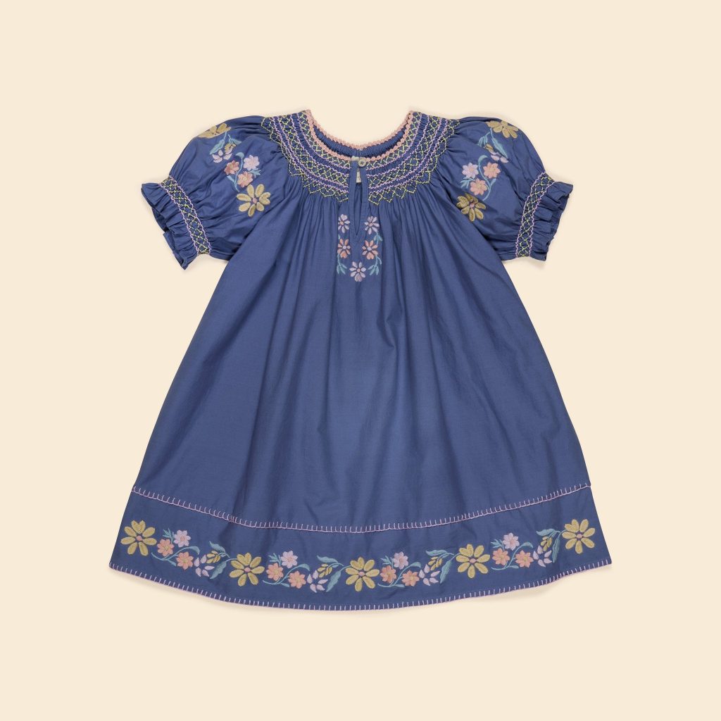 Verna Smock Dress in Azul