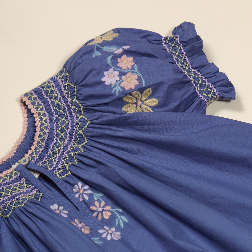 Verna Smock Dress in Azul