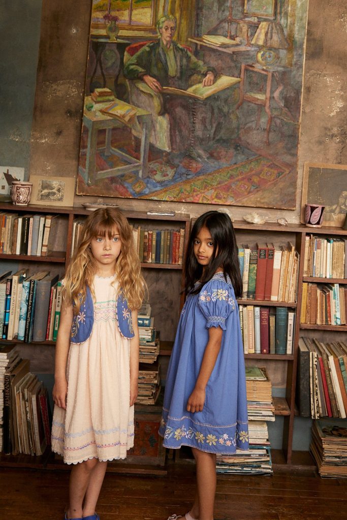 Verna Smock Dress in Azul