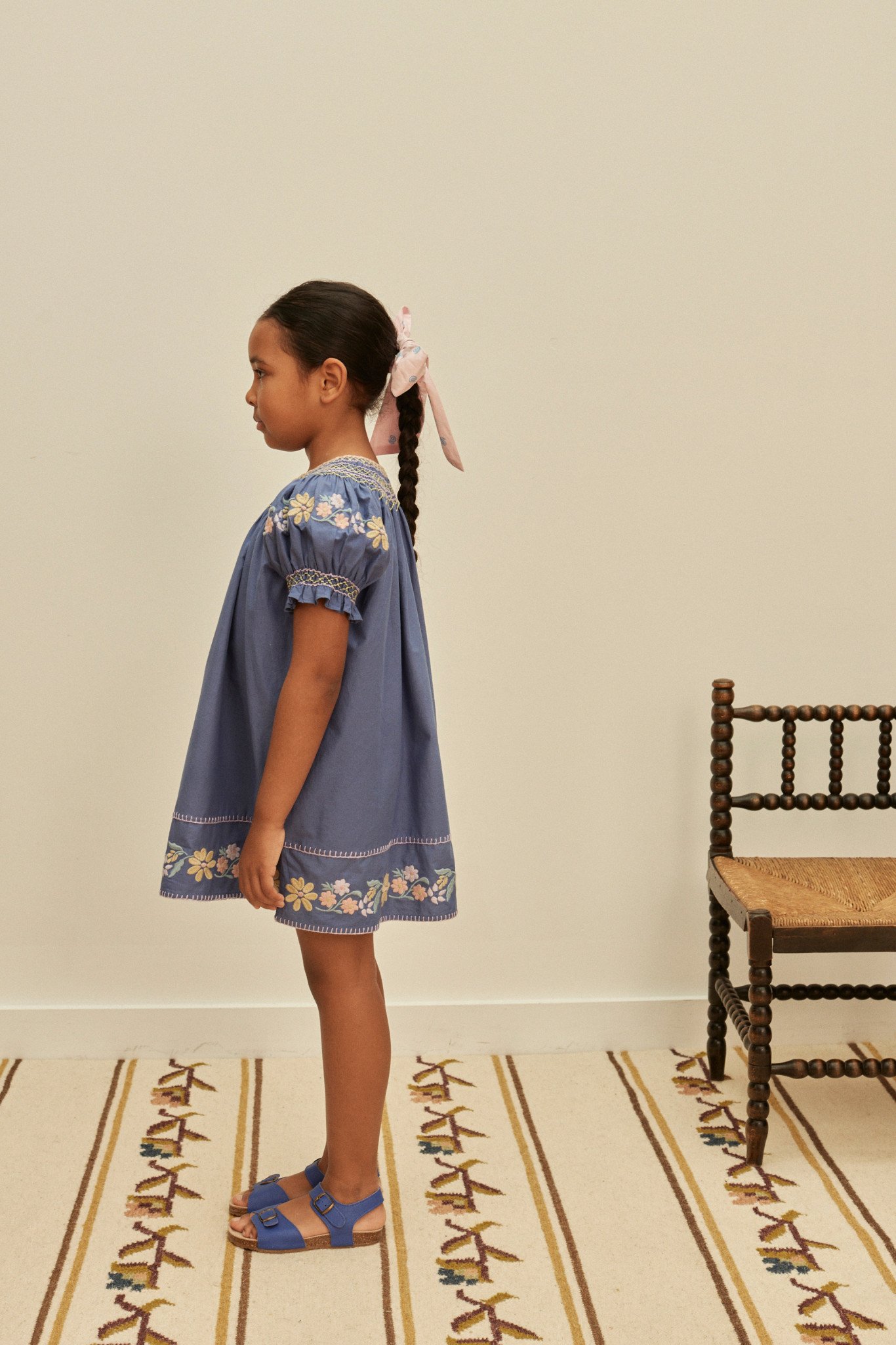 Verna Smock Dress in Azul - Image 4